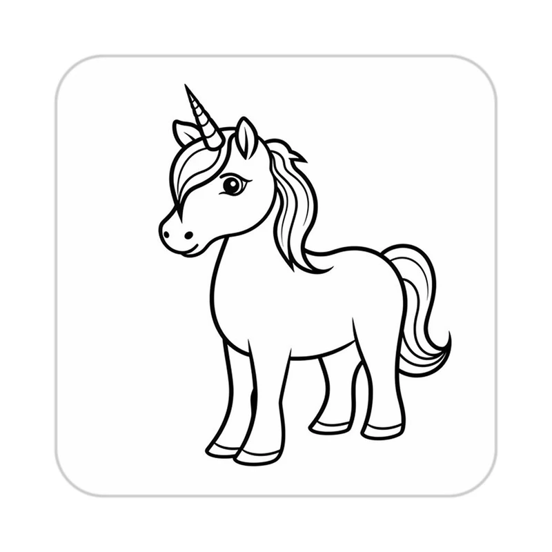 زیر لیوانی کاکتی طرح اسب تک شاخ و یونیکورن مدل mp30043