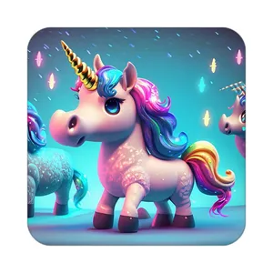 زیر لیوانی کاکتی طرح اسب تک شاخ و یونیکورن مدل mp28956