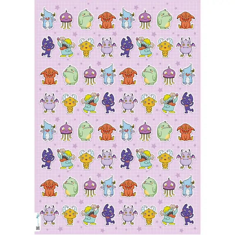 کاغذ کادو طرح هیولا کد 143 بسته پنج عددی