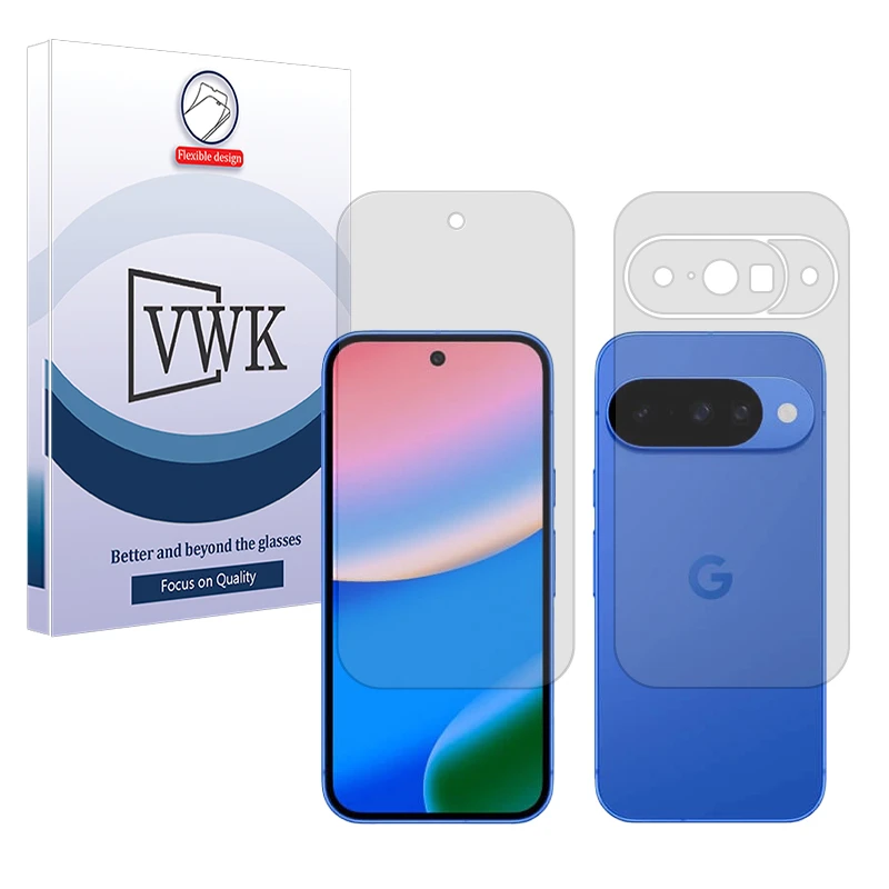 محافظ صفحه نمایش مات وی دبلیو کی مدل Tough مناسب برای گوشی موبایل گوگل Pixel 10 به همراه محافظ پشت گوشی