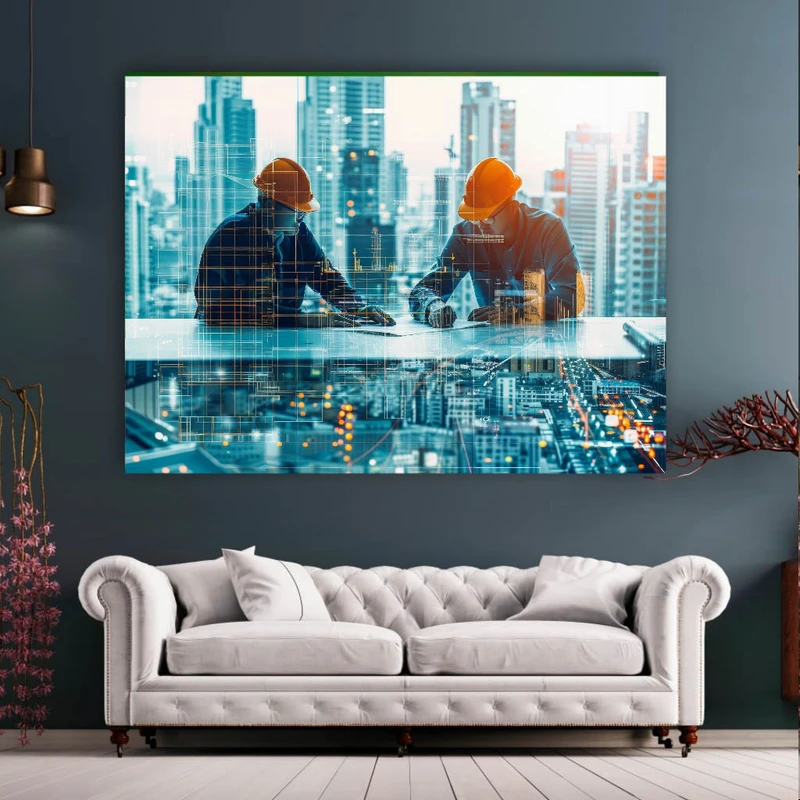 پوستر پارچه ای طرح مخمل  معماری مدل مهندسی ساختمان کد FP106655