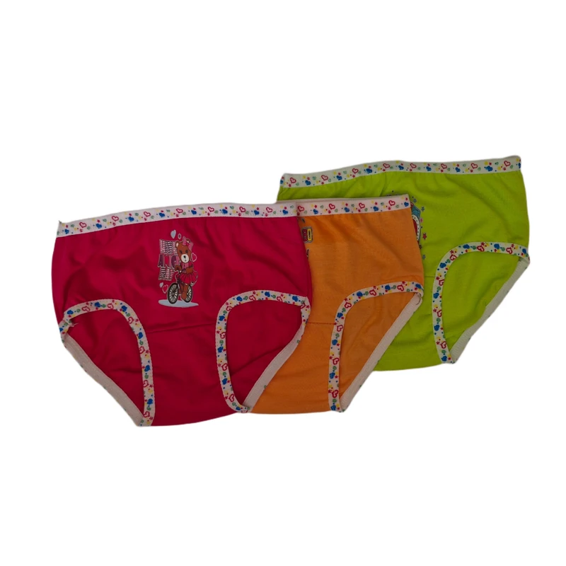 شورت اسلیپ دخترانه مدل چاپی عروسکی کد 320 مجموعه 3 عددی