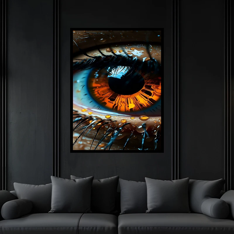 تابلو بکلیت طرح چشم انسان مدل B-bu7316 فریم مشکی