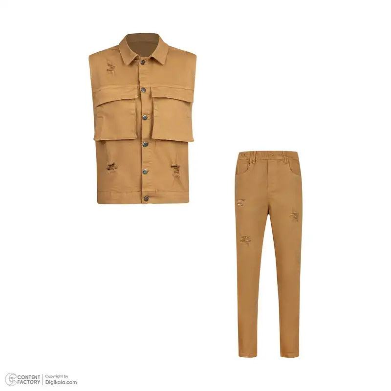 ست جلیقه و شلوار جین دخترانه تیپ تاپ مدل ‏25040B261314