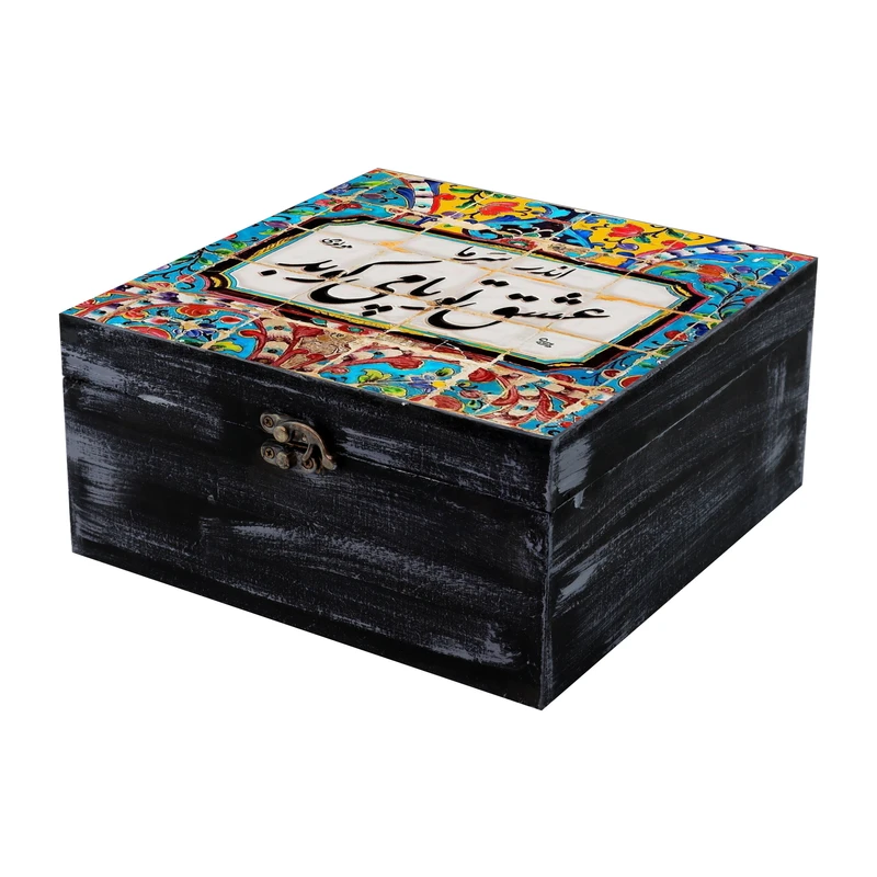 جعبه چای کیسه ای مدل سنتی طرح کاشی کد 11