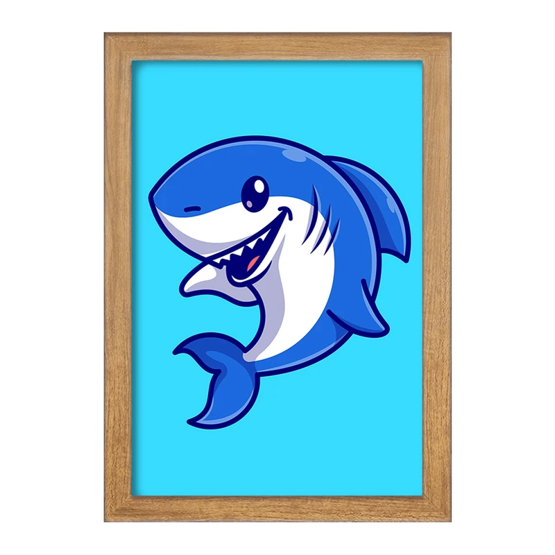 تابلو خندالو مدل حیوانات بامزه کوسه کد 29667