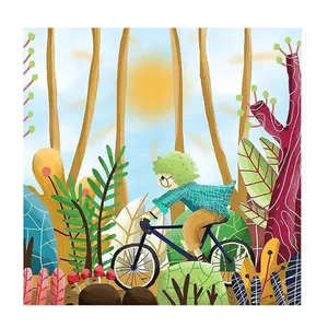 تابلو کودک و نوزاد طرح دختر دوچرخه سوار کد wkt192