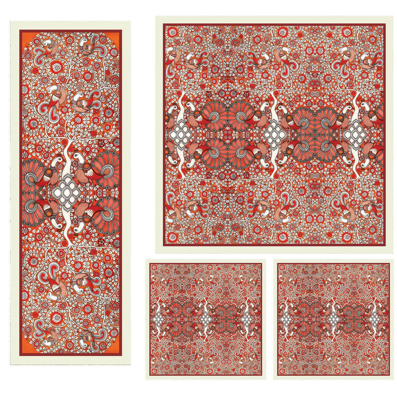 ست رومیزی 4 تکه شمسه نگار مدل SETU12A