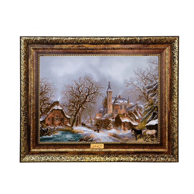 تابلو فرش ماشینی نقش نگار رضوی طرح منظره کد 1812KH