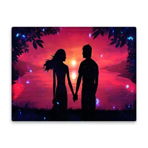 کاشی اطلس آبی طرح غروب آفتاب و ساحل  مدل L6373