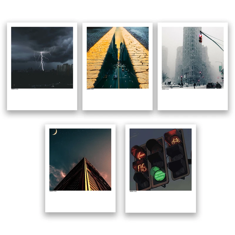 آویز تزیینی عرش مدل فانتزی منظره شهر کد Asa1269 مجموعه پنج عددی