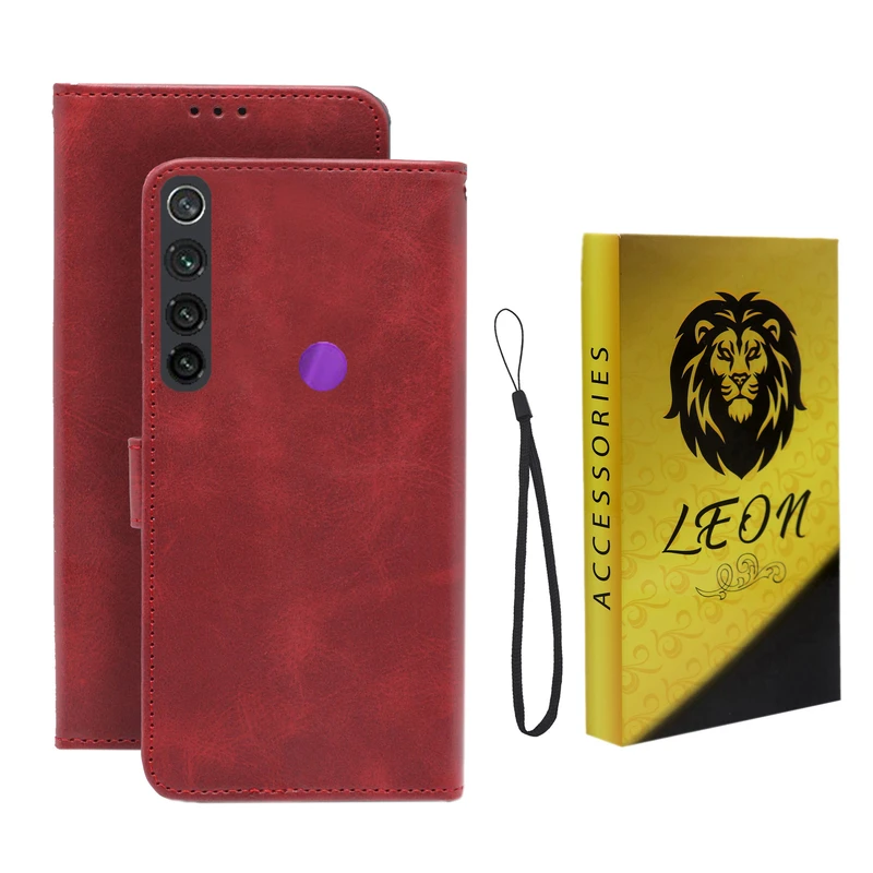 کیف کلاسوری لئون مدل Scusa Oro مناسب برای گوشی موبایل شیائومی Redmi Note 8T به همراه بند آویز
