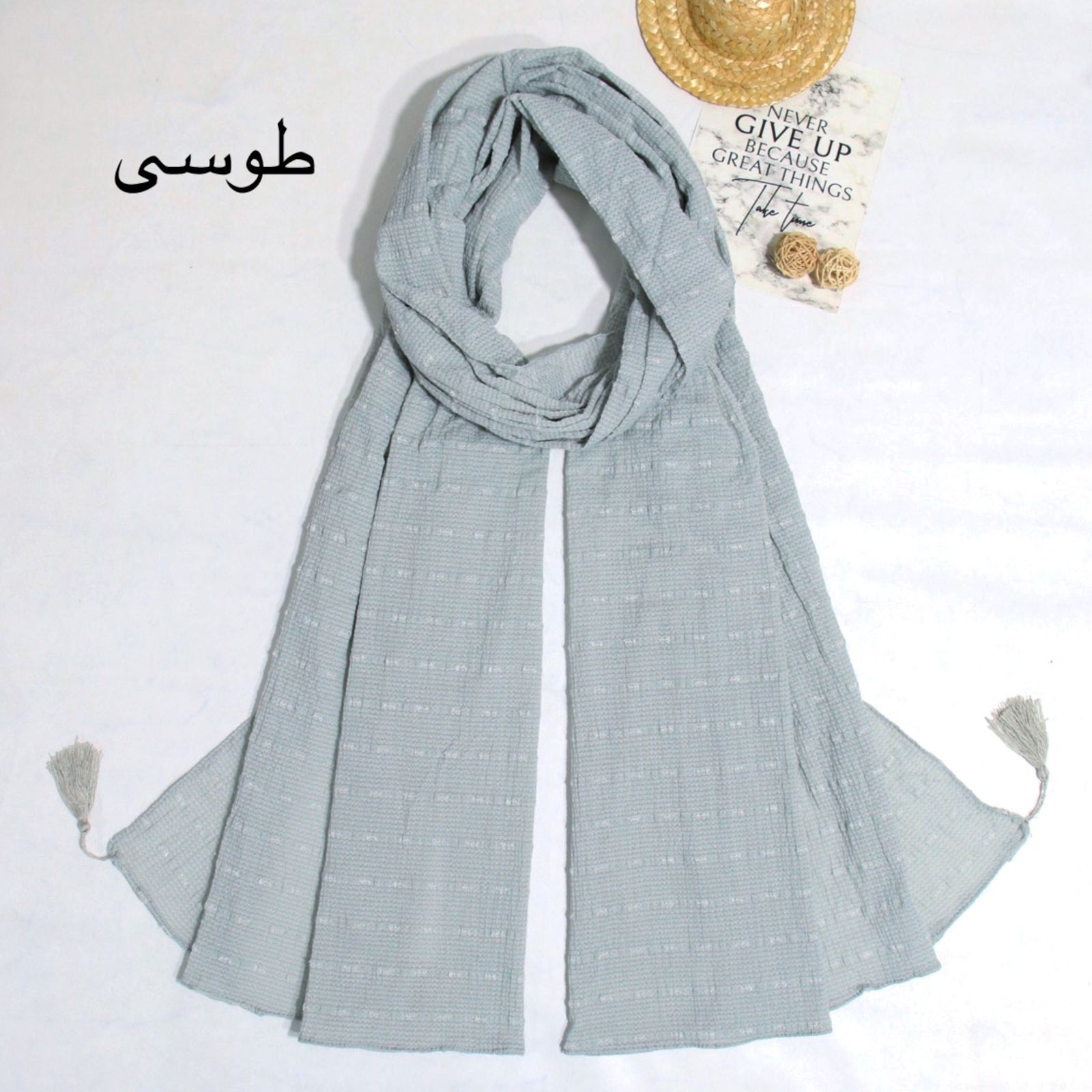 شال زنانه مدل نخی ساده پاییزه طرح کوک دوزی کد ana-9200 -  - 22