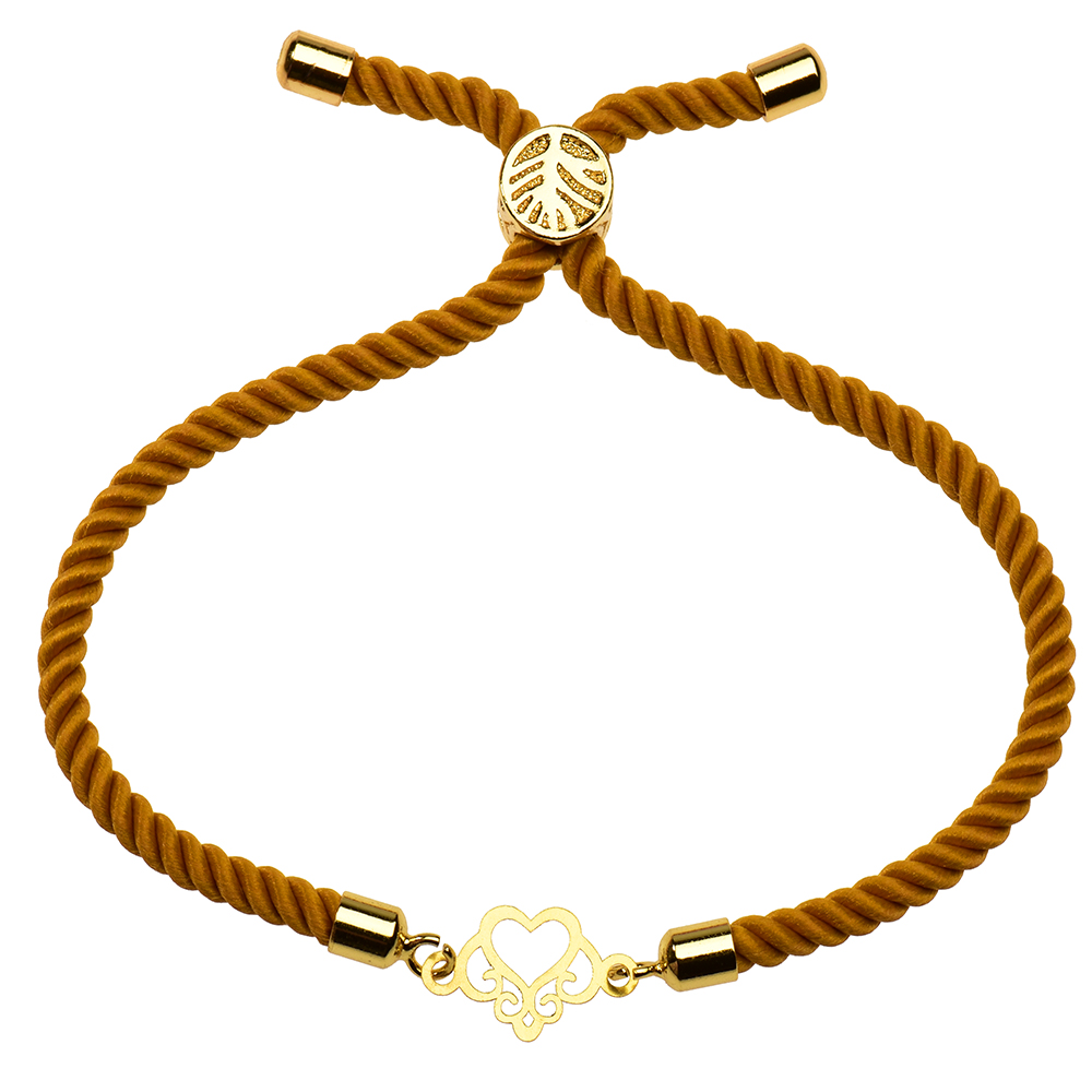 دستبند طلا 18 عیار دخترانه کرابو طرح قلب مدل Krd1121