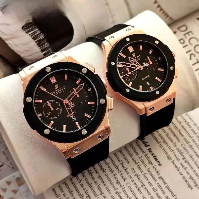 ست ساعت مچی عقربه ای زنانه و مردانه  مدل تک موتور رینگ دار