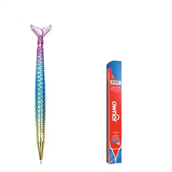 مداد نوکی 0.7 میلی متری مدل پری دریایی به همراه نوک مداد نوکی اونر