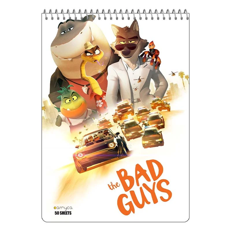 دفتر نقاشی 50 برگ سیمی کارنیکا طرح The Bad Guys کد 14841