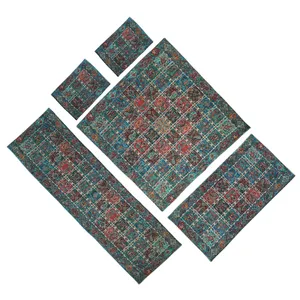 ست 5 تکه رومیزی ترمه سلطانی یزد کد 95