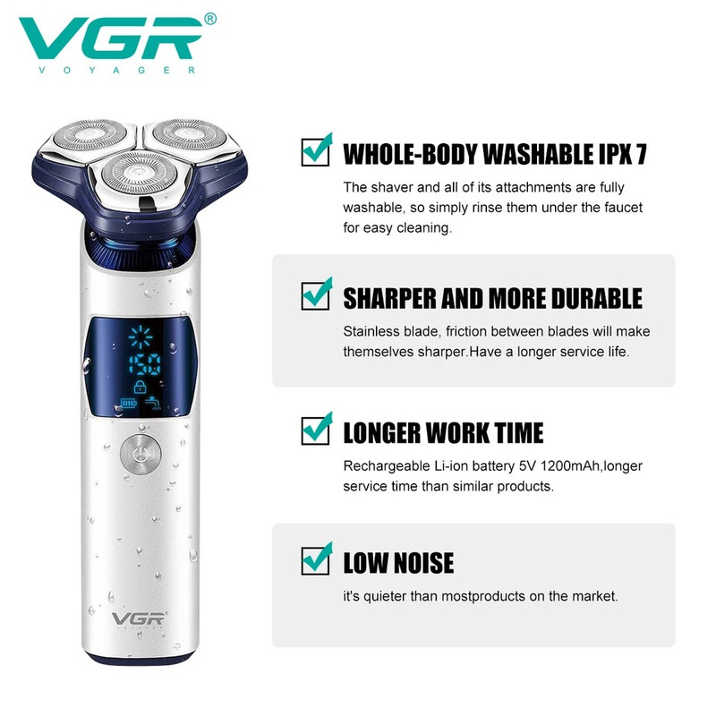 خرید و قیمت ماشین اصلاح موی صورت وی جی ار مدل V-328