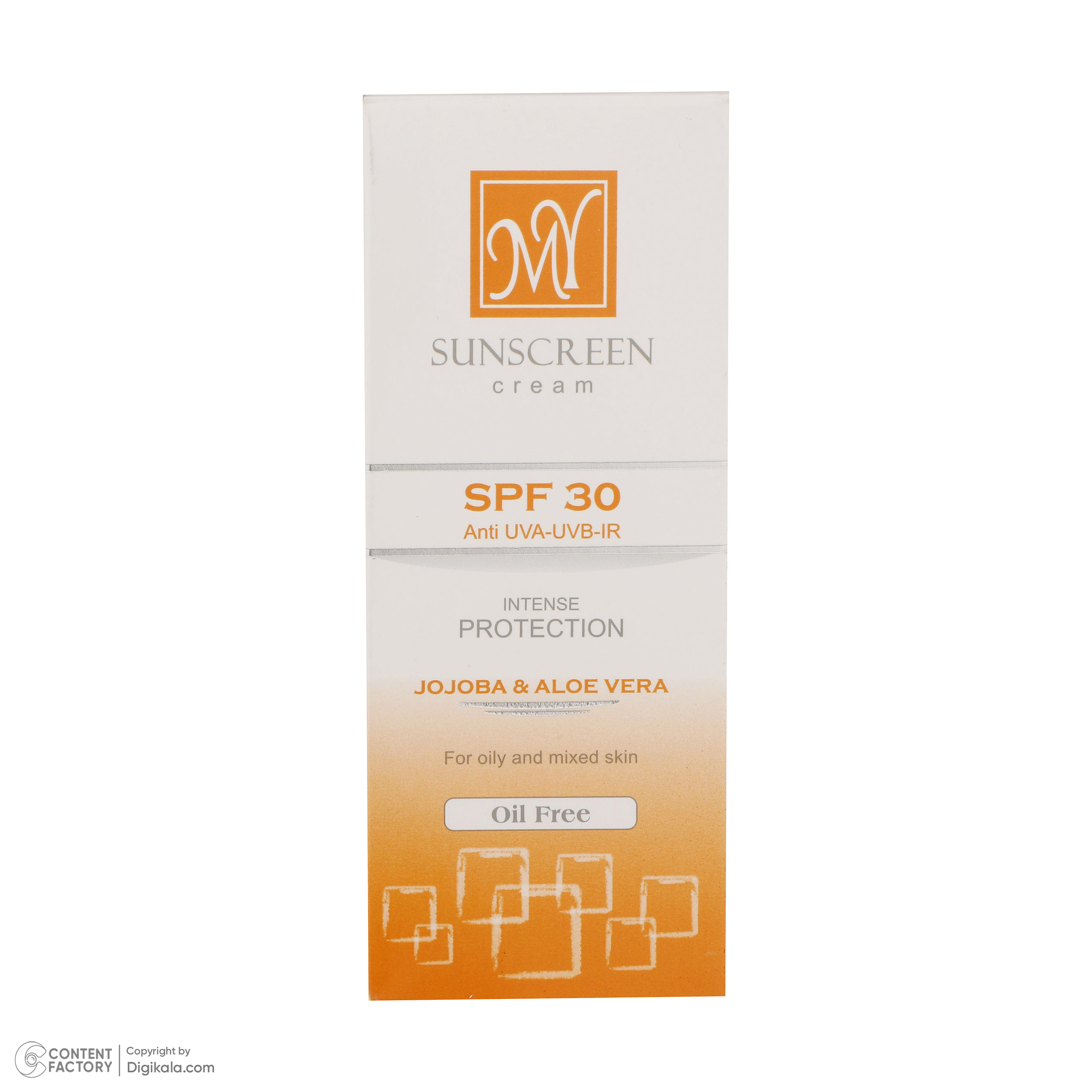 کرم ضد آفتاب بدون رنگ مای SPF30 مدل Intense Protection محافظ UVA ،UVB، مناسب پوستهای مختلط و چرب حجم 50 میلی گرم