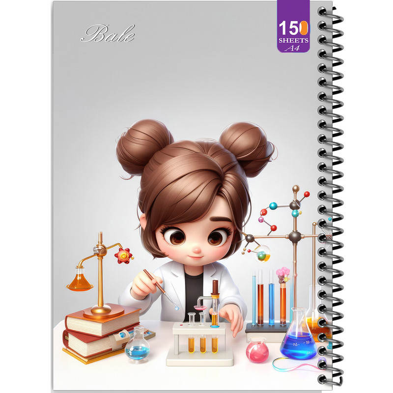 دفتر نقاشی 150 برگ انتشارات بله مدل رحلی طرح فانتزی دختر دانشمند کد A4-P480