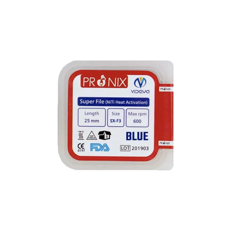 فایل روتاری دندانپزشکی پرونیکس مدل BLUE  SX-F3 25MM بسته 6 عددی