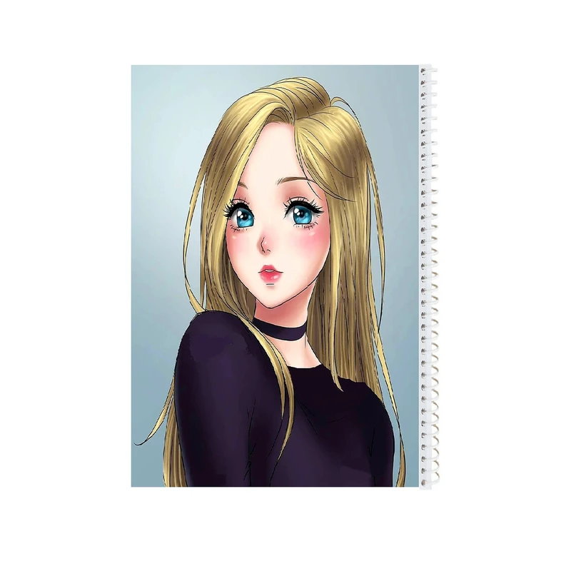 دفتر مشق 100 برگ سیمی نیکاد طرح انیمه مدل TOP GIRL کد A4