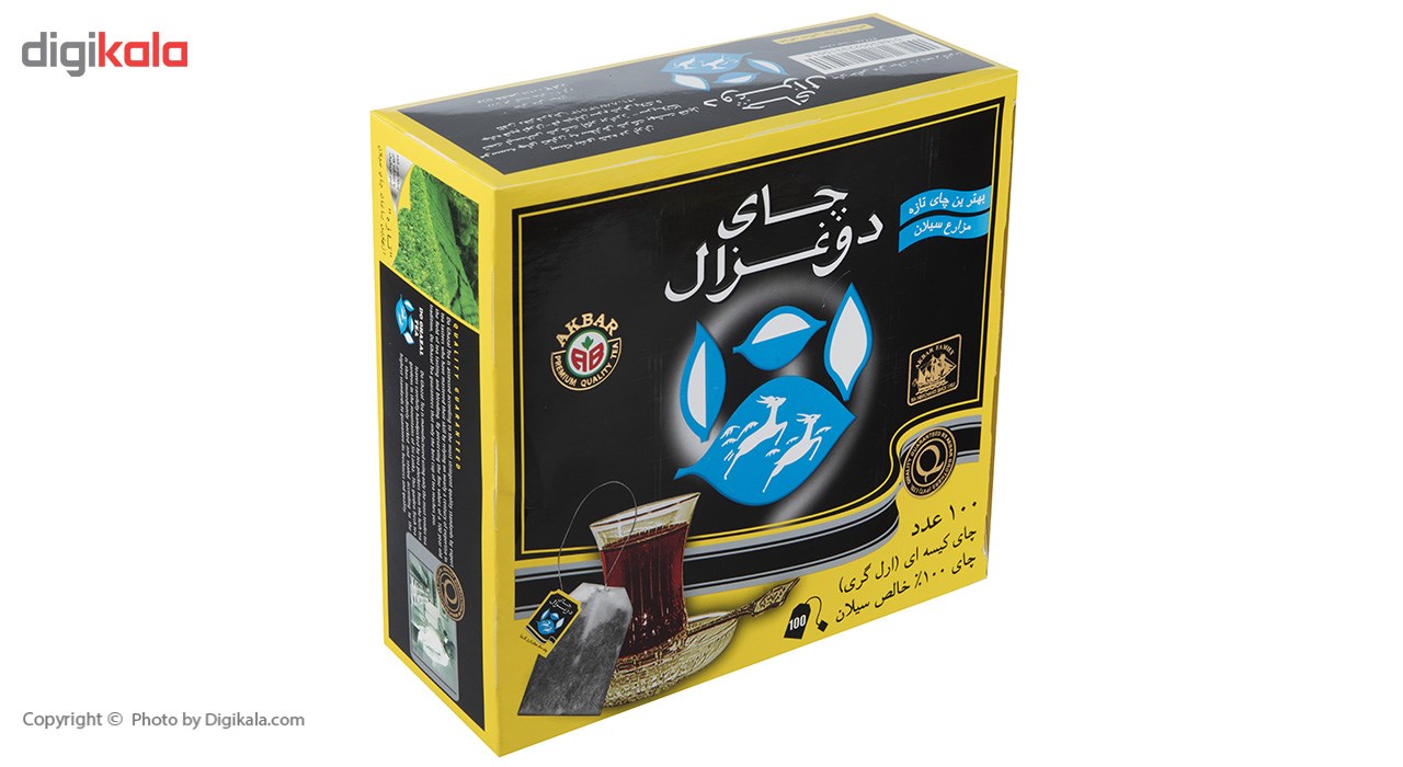 چاب کیسه ای دو غزال مدل Earl Grey بسته 100 عددی