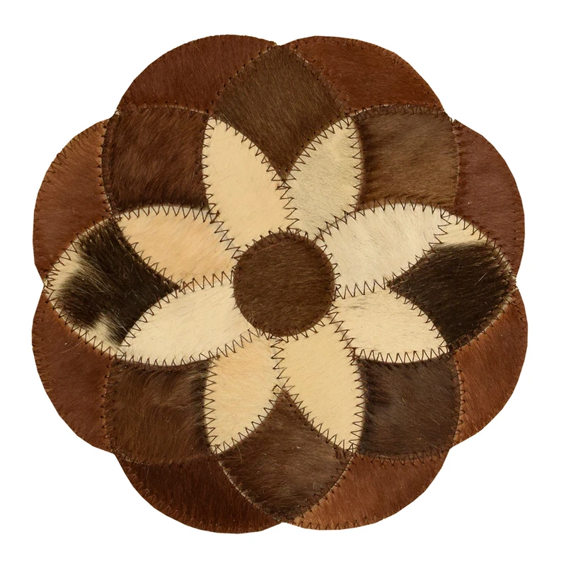 رومیزی کلاژ چرم و پوست مدل گل کد 0046