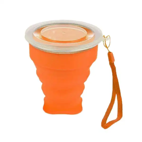 لیوان سفری مدل 200ml Silicone Collapsible Camping Cup