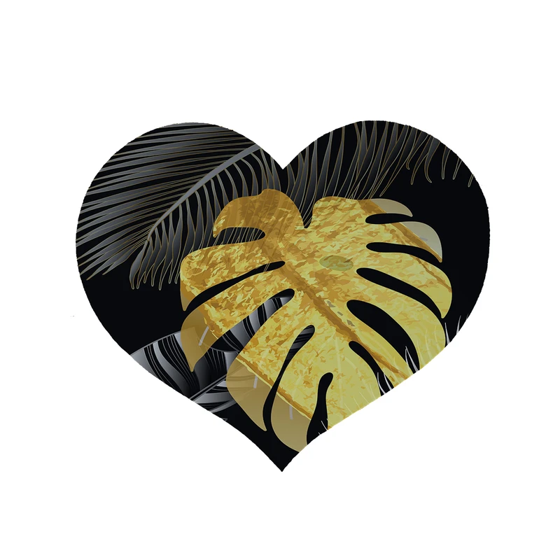 پادری مدل قلب طرح برگ کد 8987 سایز 90x90 سانتی متر 