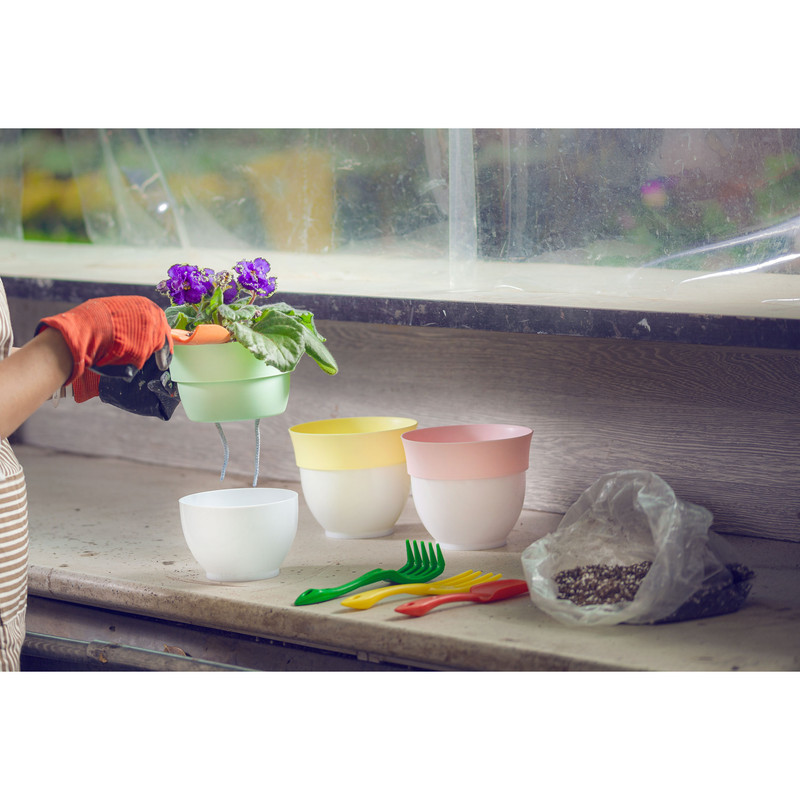 گلدان خود آبیار گل آذین مدل پلاستیکی  کد 215