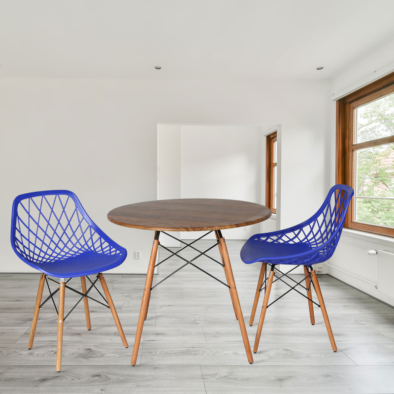 میز و صندلی ناهارخوری دو نفره مدل الماس فایبرگلاس پایه ایفلی GCH