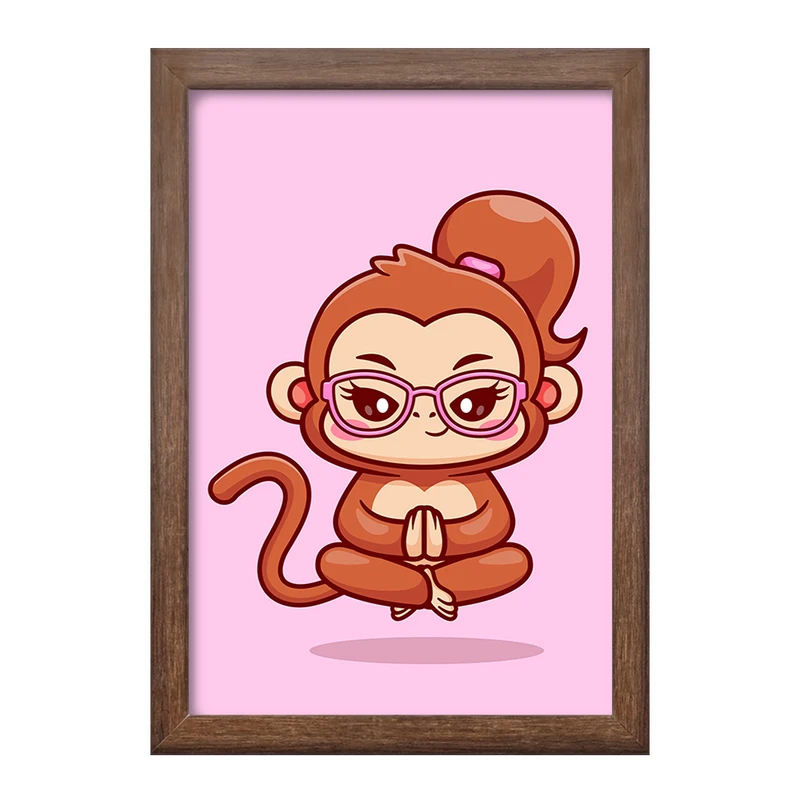 تابلو خندالو طرح حیوانات بامزه میمون کد 29446