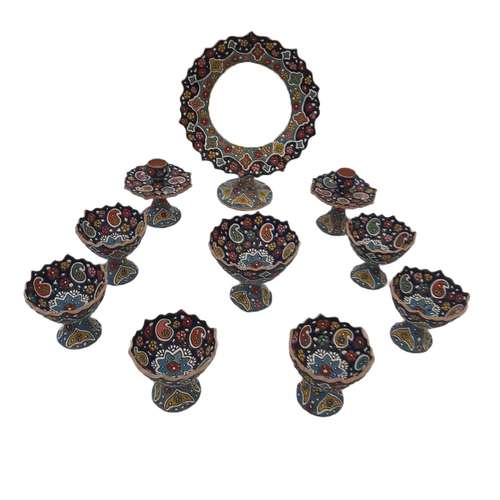  مجموعه ظروف هفت سین 10 پارچه مدل میناکاری کد 7789