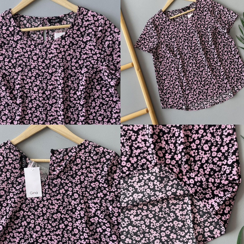 بلوز زنانه جینا مدل گلدار کد 3254