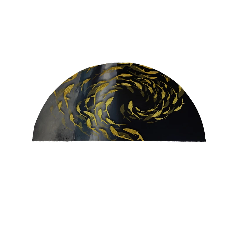 پادری مدل نیم دایره کلاسیک ماهی کد 8927 سایز 90×45 سانتی متر