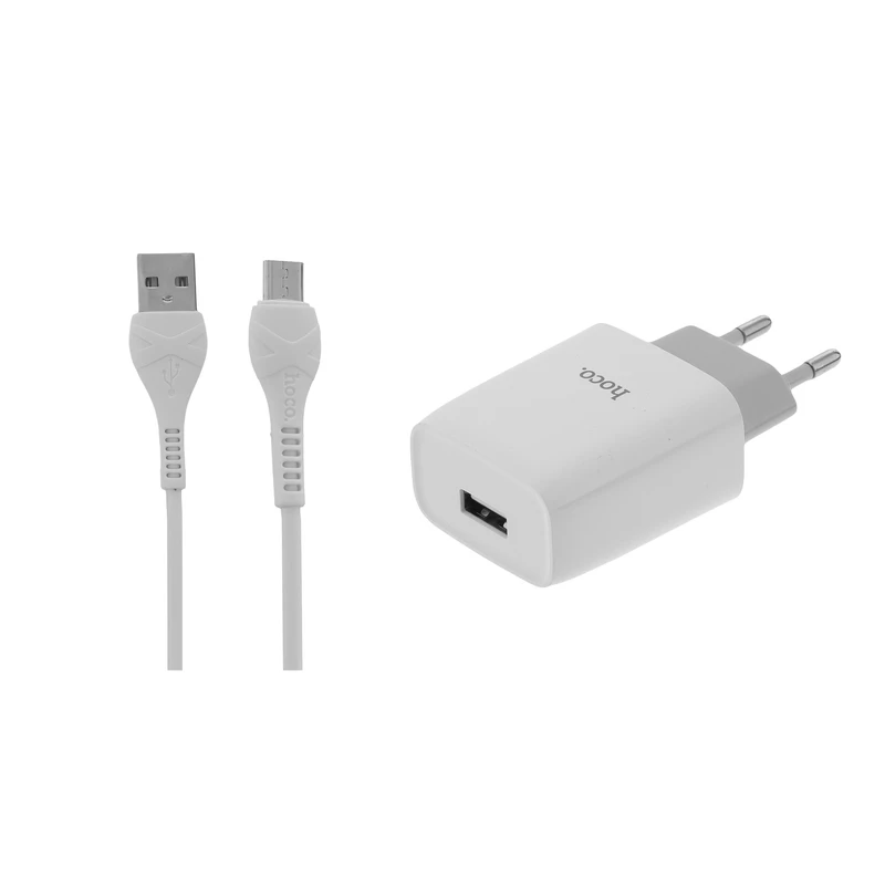 شارژر دیواری هوکو مدل C72A به همراه کابل تبدیل microUSB