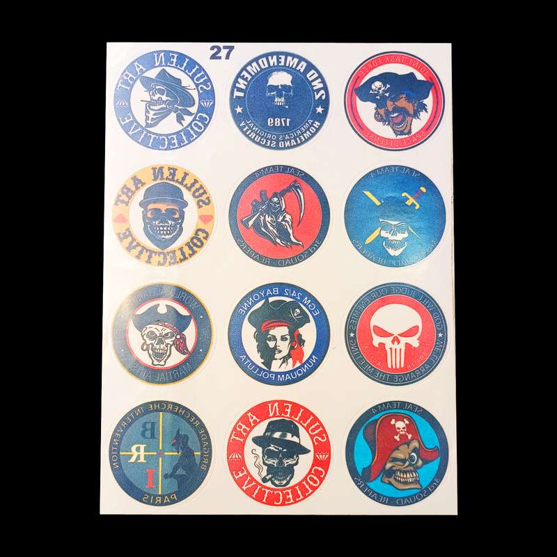 برچسب شیشه خودرو مدل داخلی کد 27  بسته 12 عددی