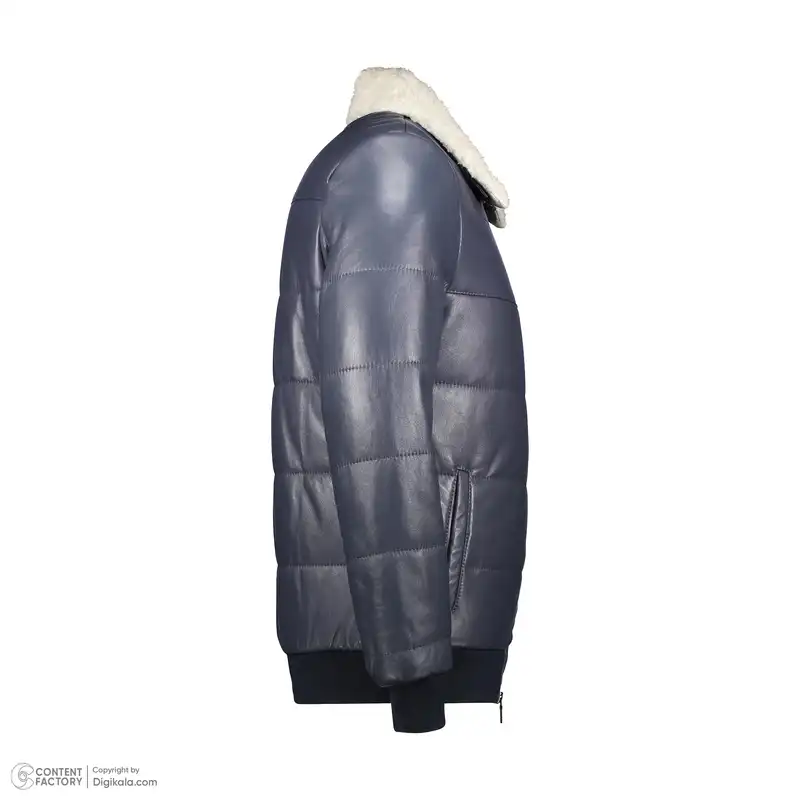 کت چرم مردانه چرم مشهد مدل k0627-030 رنگ سرمه ای