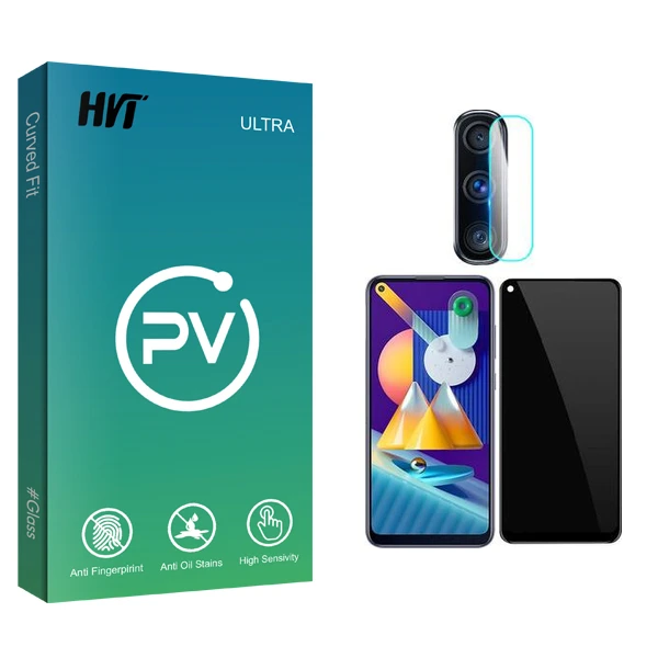 محافظ صفحه نمایش سرامیکی حریم شخصی اچ وی تی مدل PV Glass مناسب برای گوشی موبایل سامسونگ Galaxy M11  محافظ لنز گوشی