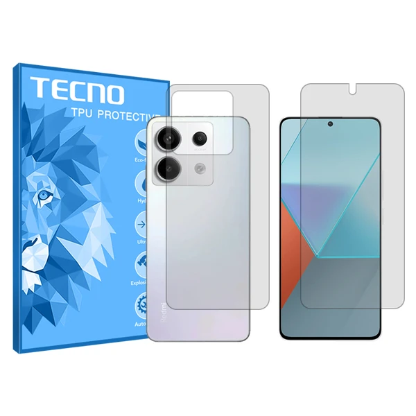 محافظ صفحه نمایش شفاف تکنو مدل Hygel مناسب برای گوشی موبایل شیائومی Redmi Note 13 Pro 5G به همراه محافظ پشت گوشی