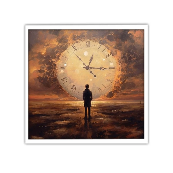 تابلو نوری بکلیت طرح ساعت و زمان مدل W-MID-19257