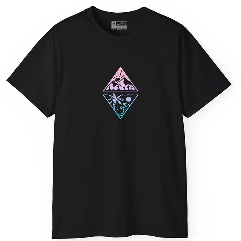 تی شرت آستین کوتاه مردانه پاد آفرین مدل طبیعت کد 0438