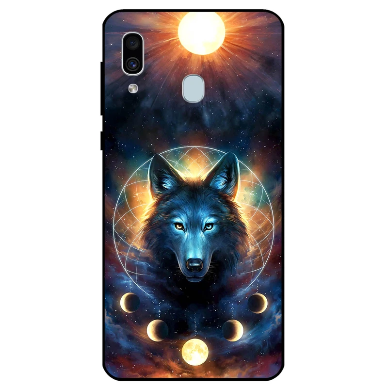 کاور مگافون طرح گرگ و ماه مدل 8006 مناسب برای گوشی موبایل سامسونگ Galaxy A20 / A30 / M10 S   