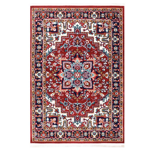 فرش ماشینی 320 شانه فرش سهند زمینه و حاشیه لاکی طرح هریس کد S65.BJ