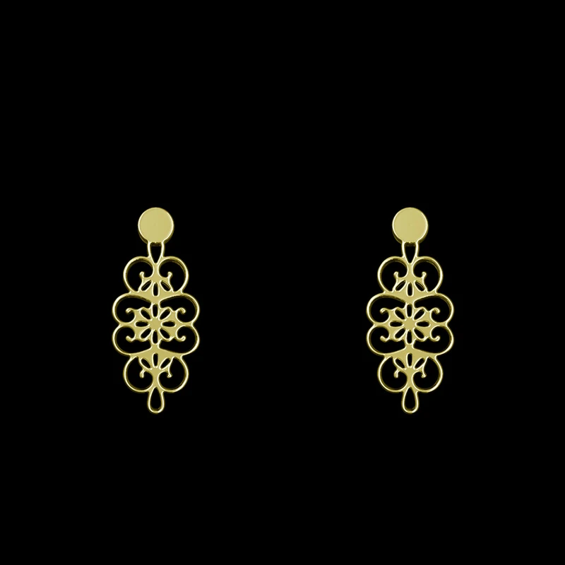 گوشواره طلا 18 عیار زنانه مدوپد مدل اسلیمی کد GA1-12755