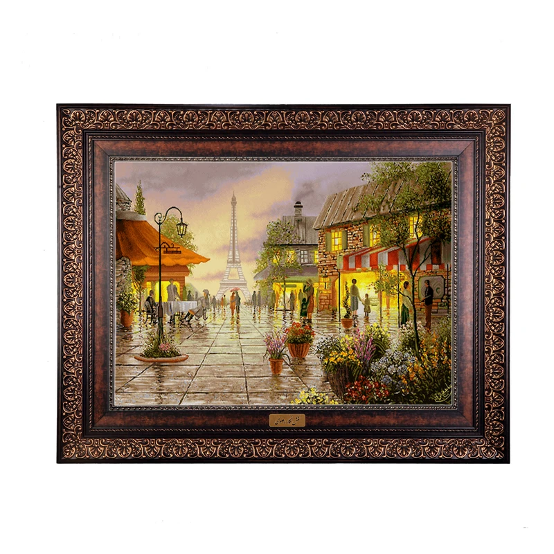تابلو فرش ماشینی نقش نگار رضوی طرح ایفل کد 1625P