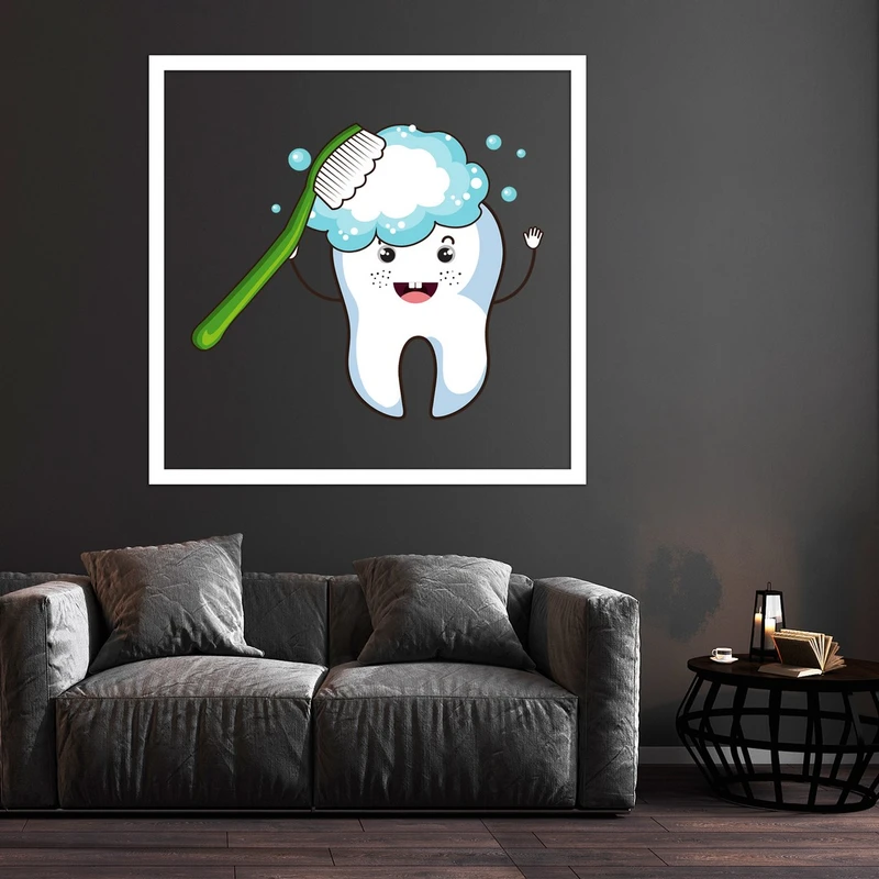 تابلو بکلیت طرح سلامت دهان و دندان مدل قاب شاسی W-S9487
