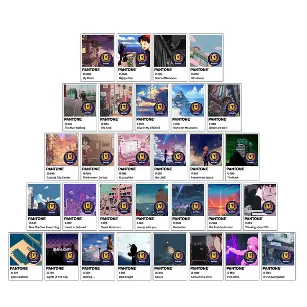 استیکر کالامیکس مدل انیمه پنتون طرح pantone anime series 2 مجموعه 30 عددی